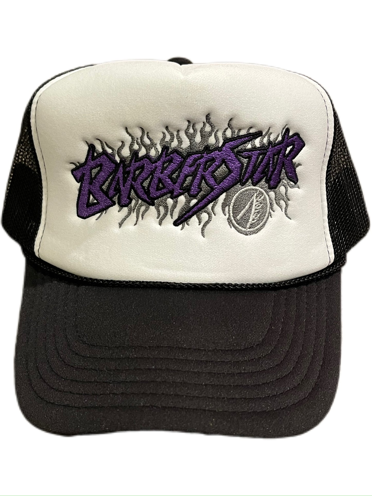 PURPLE LOGO TRUCKER HAT